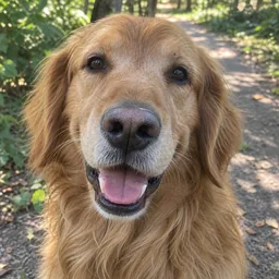 公園散步中的黃金獵犬